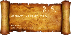Widder Viktória névjegykártya